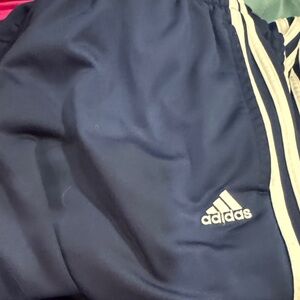 Adidas Kids Dark Blue Joggers with White Stripes